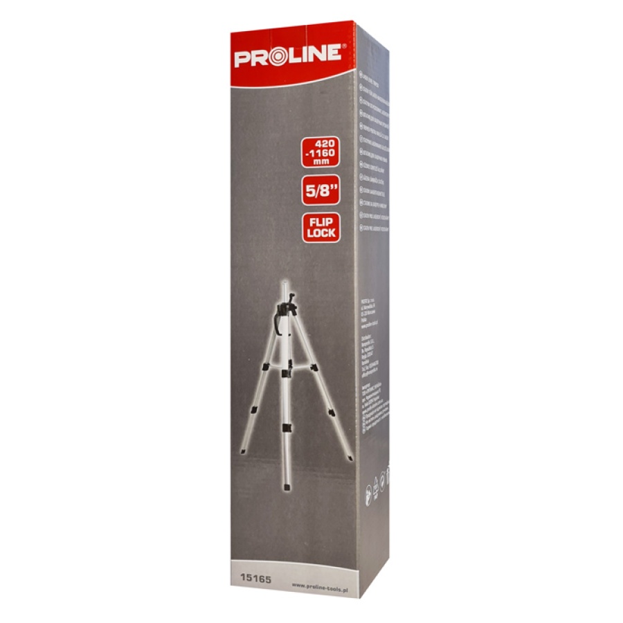 PROLINE τρίποδας για αλφάδι laser 15165, πτυσσόμενος 42-116cm, 5/8" - Image 2