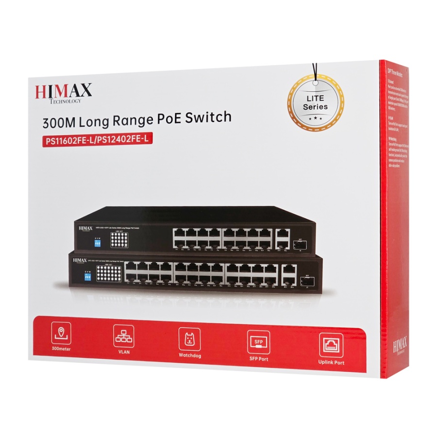 HIMAX PoE switch PS11602FE-L, 16x Ethernet PoE/2x Ethernet/2x SFP θύρες, έως 1000Mbps - Image 3