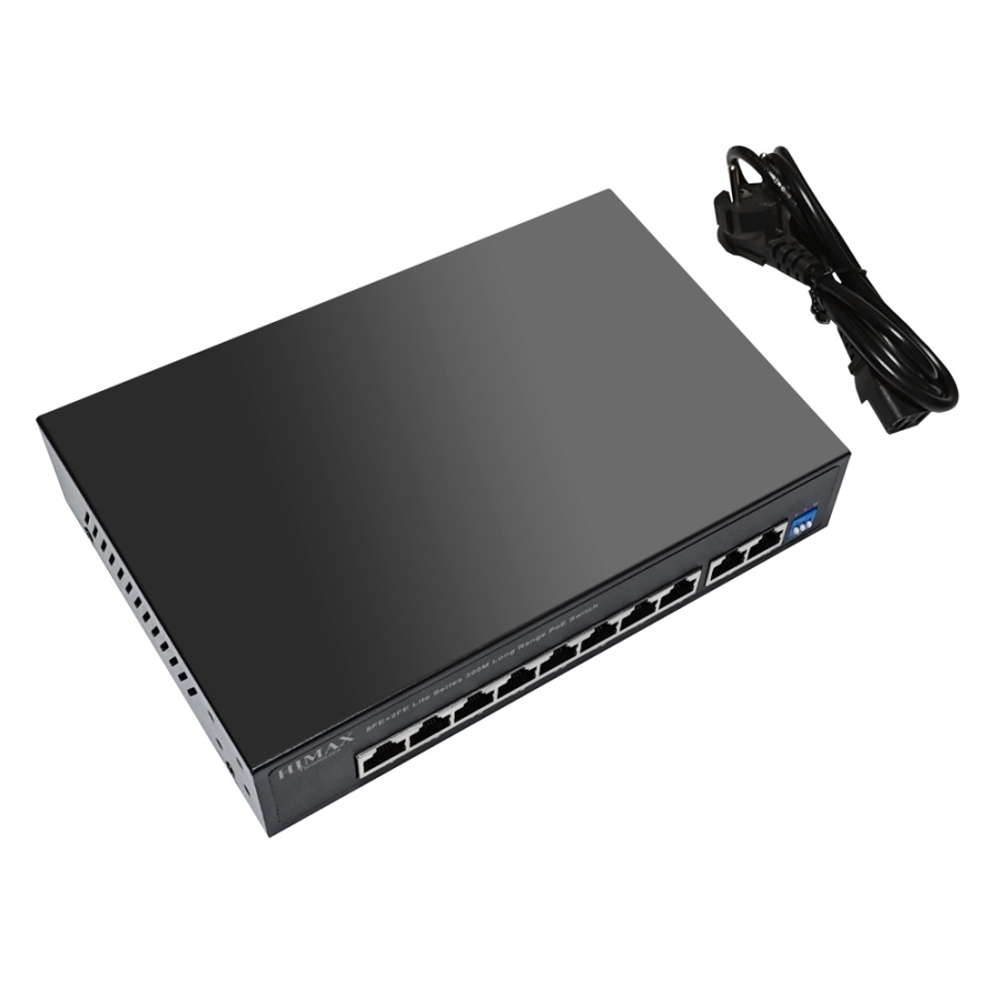 HIMAX PoE switch PS1802E-L, 8x Ethernet PoE & 2x Ethernet θύρες, έως 100Mbps - Image 3