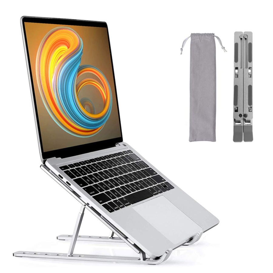 POWERTECH μεταλλική βάση laptop PT-1160, έως 18", foldable, ασημί - Image 2