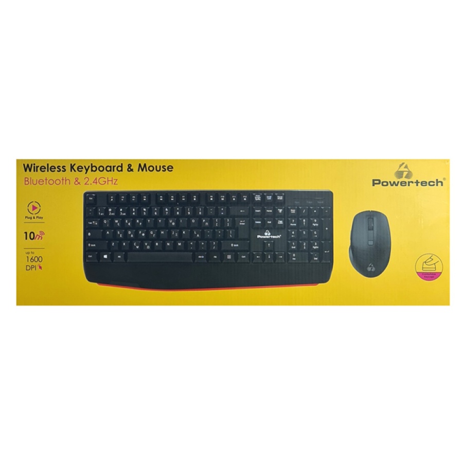 POWERTECH set ποντίκι & πληκτρολόγιο PT-1167, 2.4GHz & Bluetooth, μαύρο - Image 8