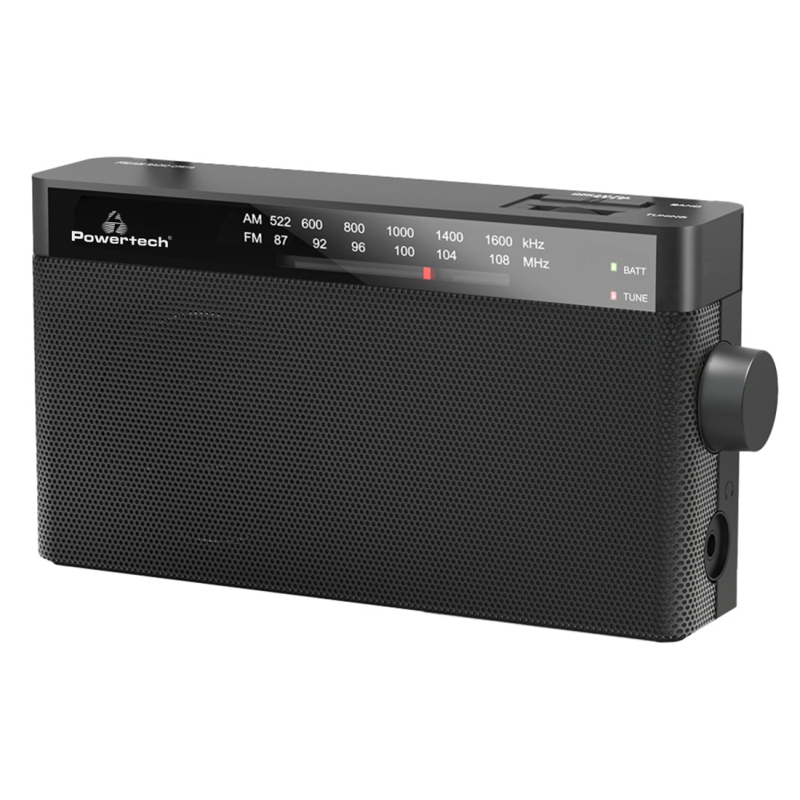 POWERTECH φορητό ραδιόφωνο PT-1244 με πτυσσόμενη κεραία, μαύρο - Image 3