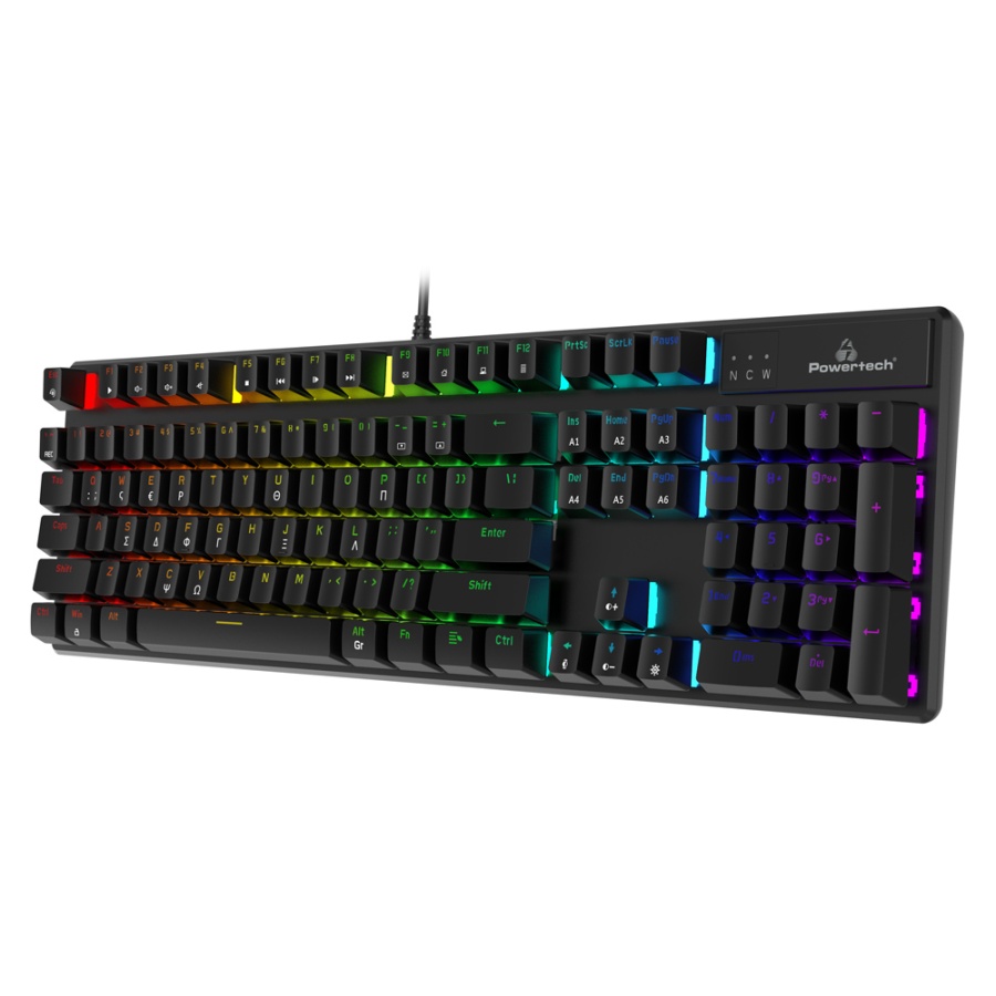 POWERTECH gaming μηχανικό πληκτρολόγιο PT-1254, ενσύρματο, RGB, μαύρο - Image 3