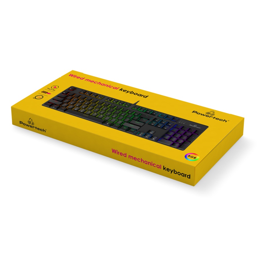 POWERTECH gaming μηχανικό πληκτρολόγιο PT-1254, ενσύρματο, RGB, μαύρο - Image 4