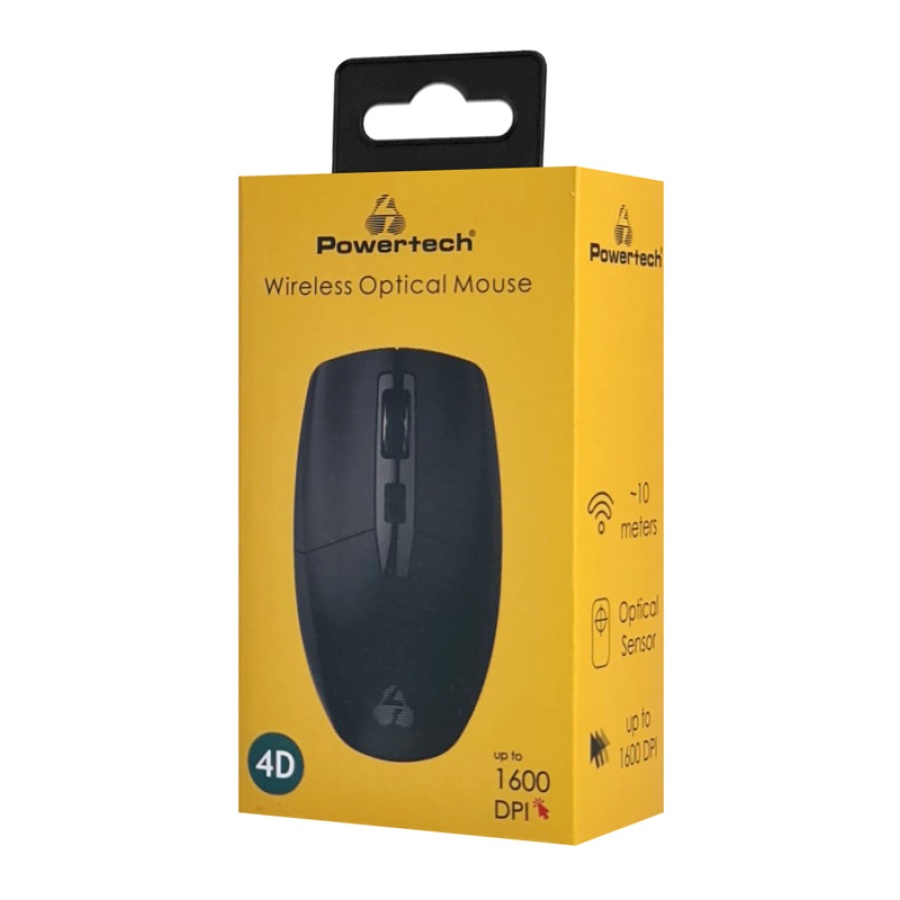 POWERTECH ασύρματο ποντίκι PT-1294, USB δέκτης, έως 1600DPI, μαύρο - Image 5