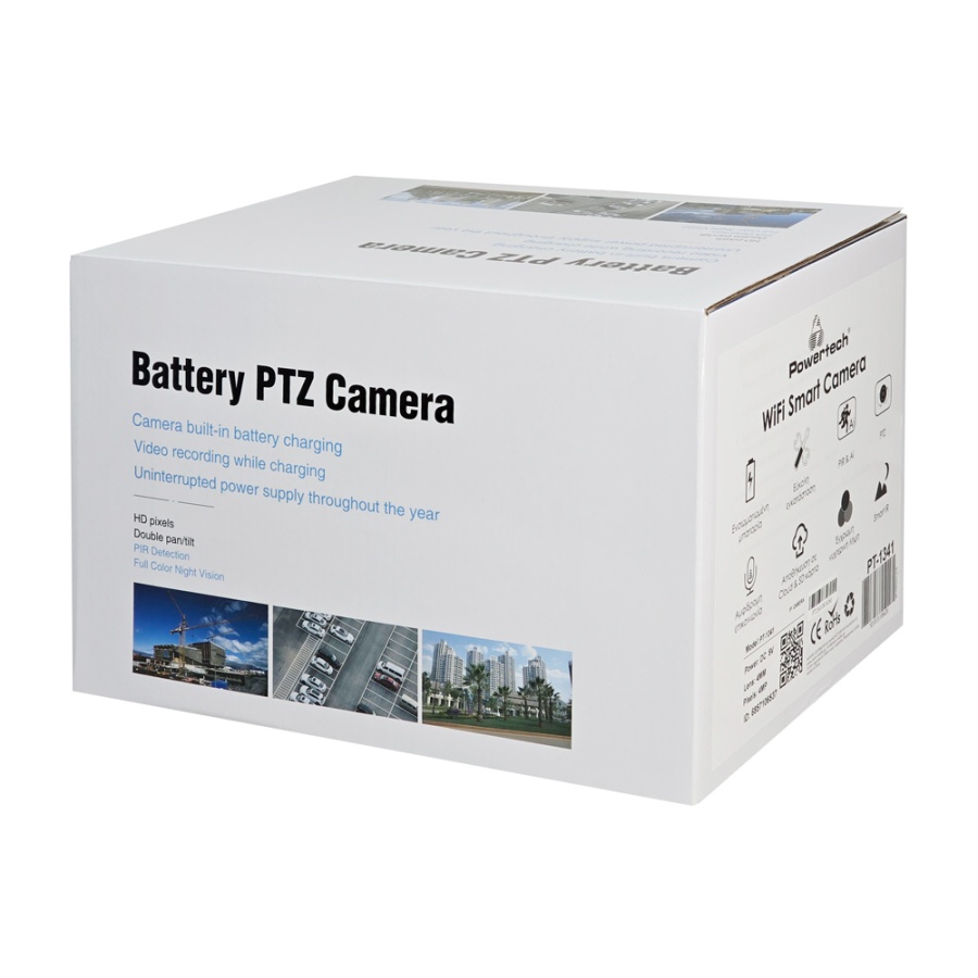 POWERTECH smart ηλιακή κάμερα PT-1341, 4MP, WiFi, PTZ, SD, IP66 - Image 5