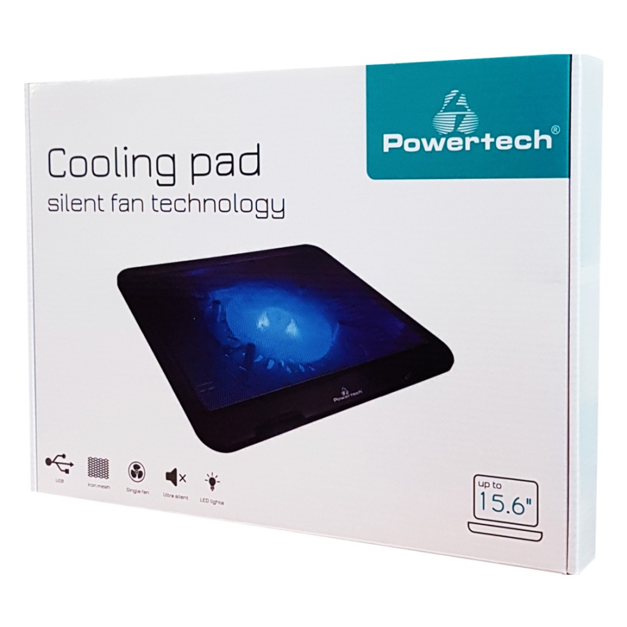 POWERTECH Βάση & ψύξη laptop PT-740 έως 15.6", 125mm fan, LED, μαύρο - Image 3