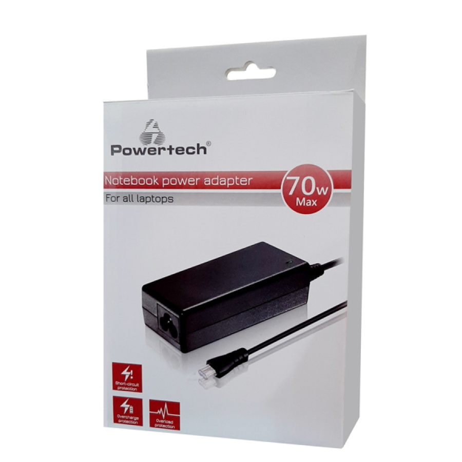 POWERTECH Φορτιστής laptop PT-854, Universal, 70W, χωρίς βύσματα, 1.5m - Image 2