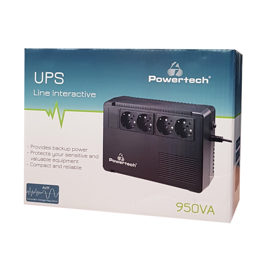 POWERTECH UPS Line Interactive PT-950C, 950VA/570W, 4x schuko - Image 2