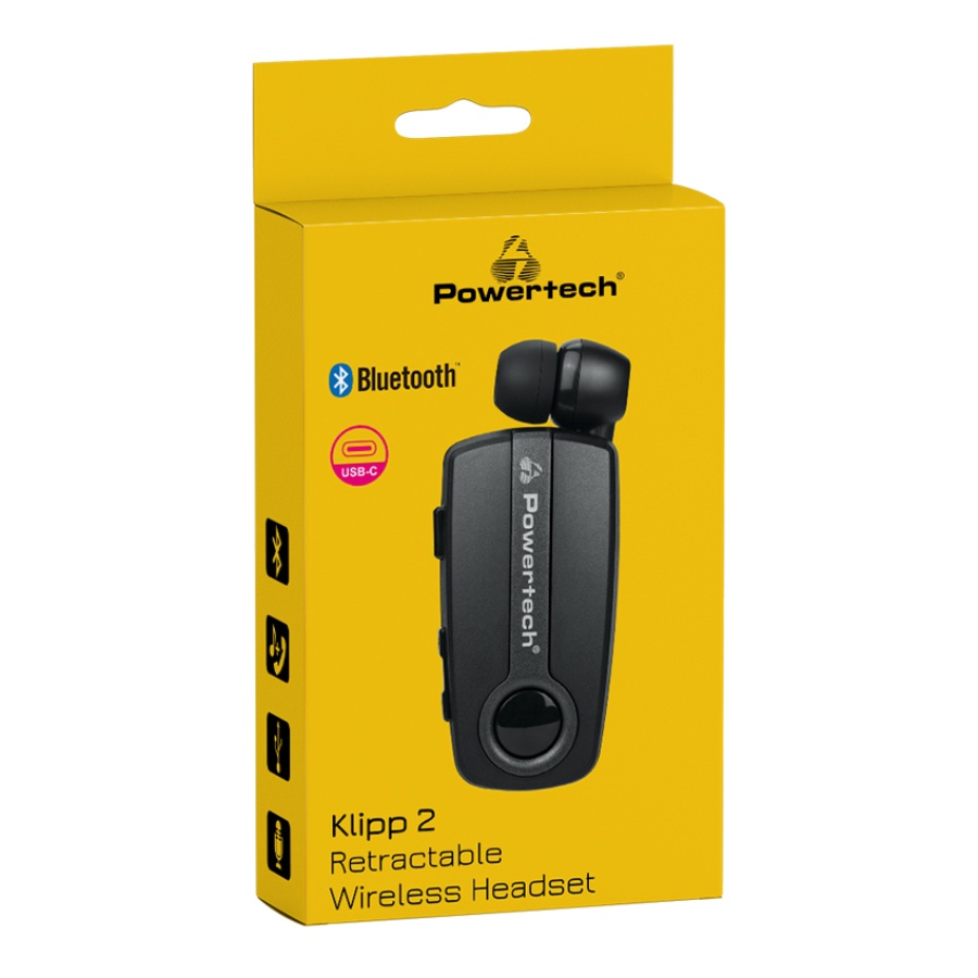 POWERTECH earphone Klipp 2 PT-998 multipoint, Bluetooth 5.1, USB-C, γκρι - Image 3