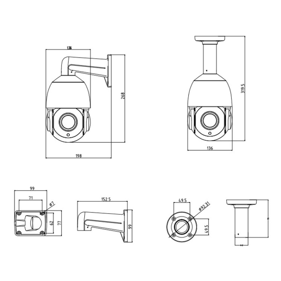 LONGSE IP κάμερα PT4A118XIGL500, 5.35-96.3mm, 5MP, PTZ, IP66, PoE - Image 4