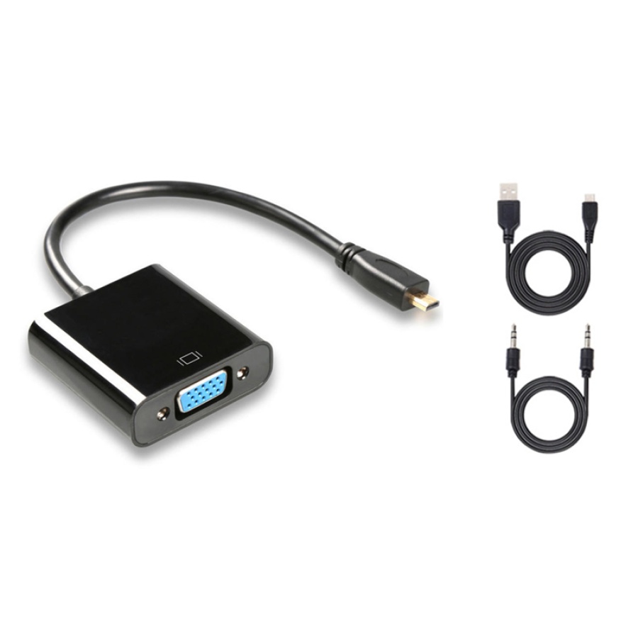 POWERTECH αντάπτορας micro HDMI σε VGA PTH-027 με audio, μαύρος - Image 2