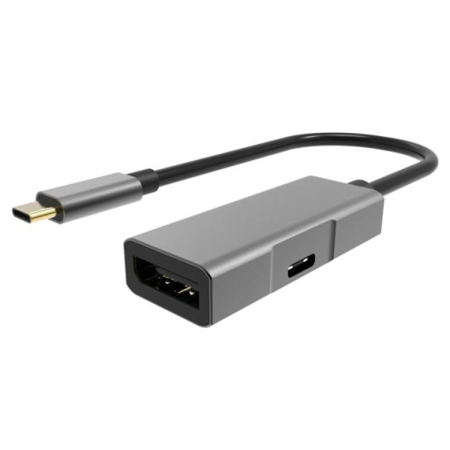 POWERTECH αντάπτορας USB-C σε DisplayPort PTH-054, 65W PD, 4K, γκρι