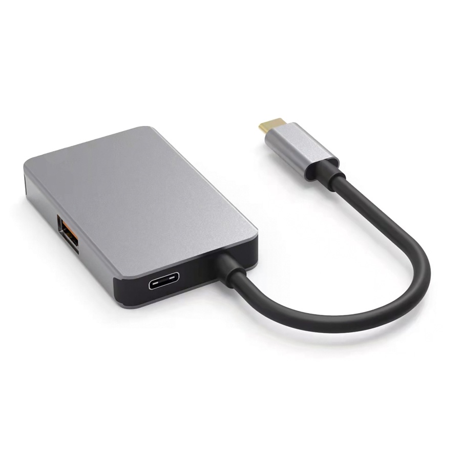 POWERTECH USB hub PTH-102, 4x θυρών, 10Gbps, USB-C σύνδεση, γκρι - Image 2