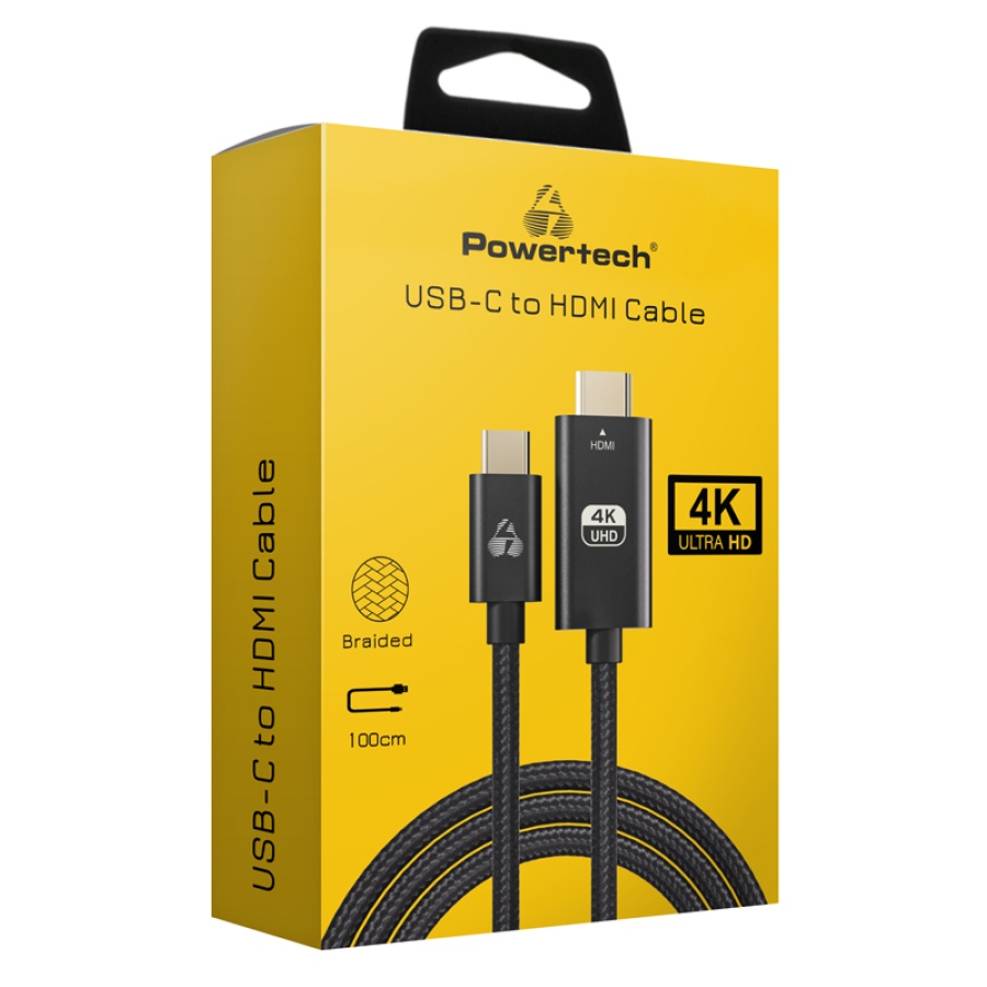 POWERTECH καλώδιο USB-C σε HDMI PTR-0137, 4K/60Hz, 10.2Gbit/s, 1m, μαύρο - Image 2