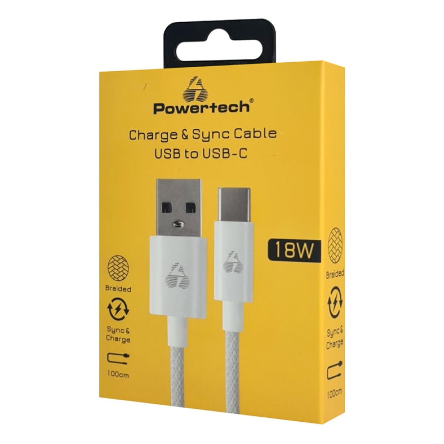 POWERTECH καλώδιο USB-C σε USB PTR-0184, 18W, 480Mbps, 1m, λευκό - Image 2