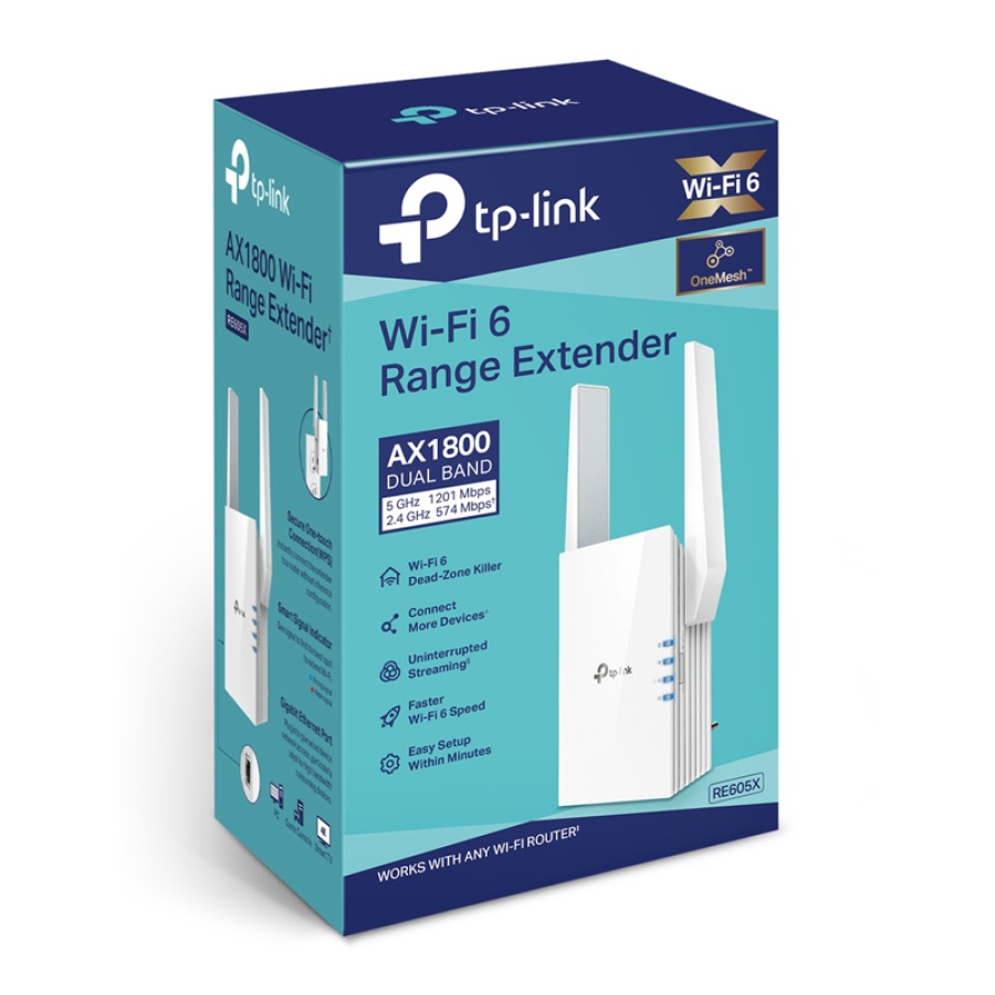 TP-LINK range extender RE605X, AX1800 dual band, WiFi 6, mesh, Ver 2.0 - Image 4