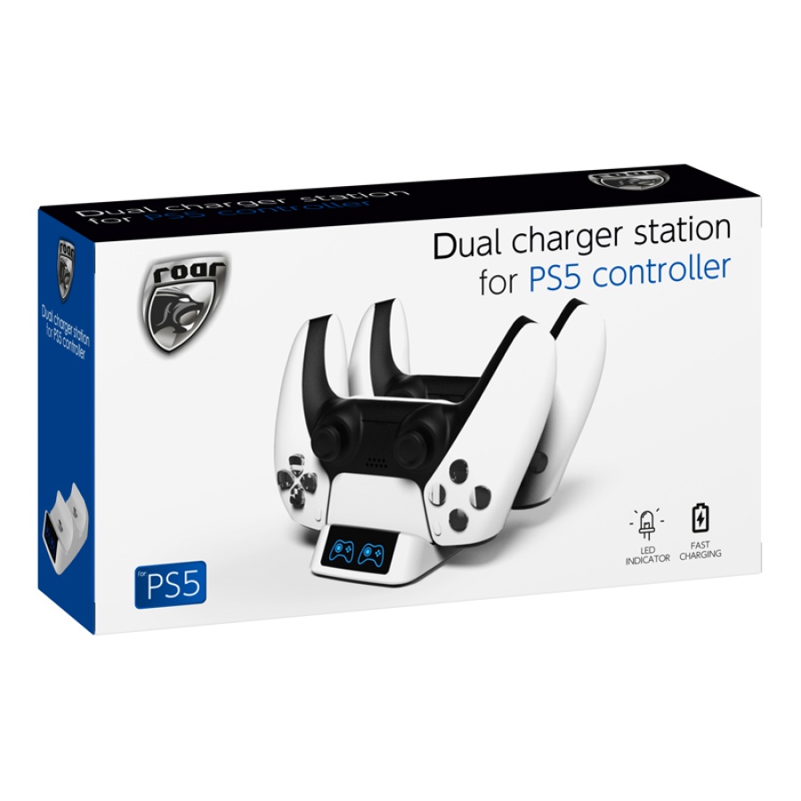 ROAR βάση φόρτισης gamepad RR-0019 για 2x PS5 DualSense, λευκή - Image 4