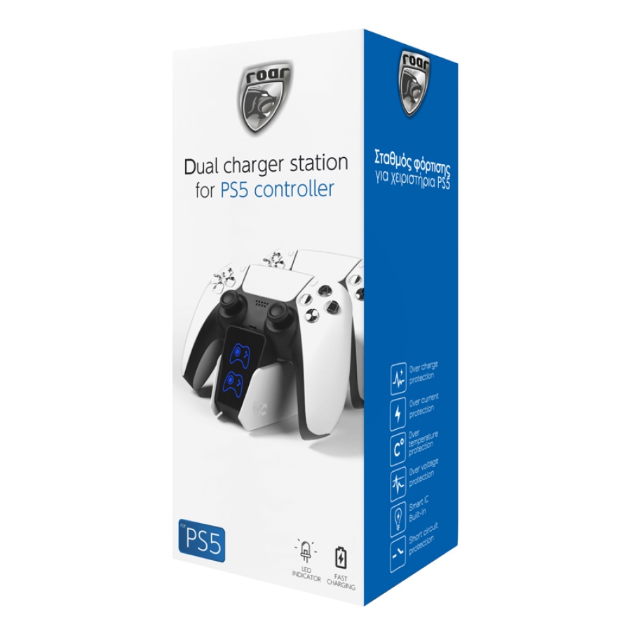 ROAR βάση φόρτισης gamepad RR-0020 για 2x PS5 DualSense, λευκή - Image 5