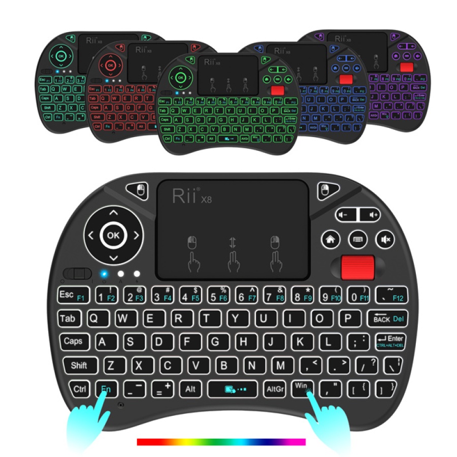 RIITEK ασύρματο πληκτρολόγιο Mini X8 με touchpad, RGB backlit, 2.4GHz - Image 3