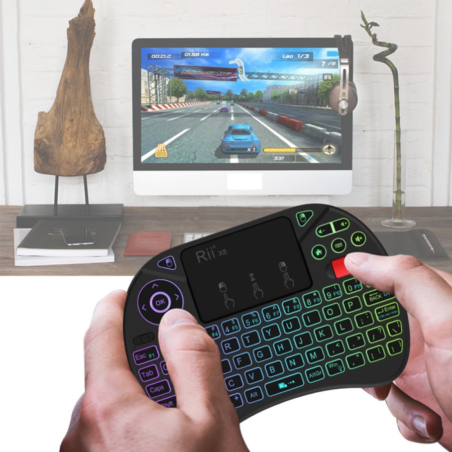 RIITEK ασύρματο πληκτρολόγιο Mini X8 με touchpad, RGB backlit, 2.4GHz - Image 4