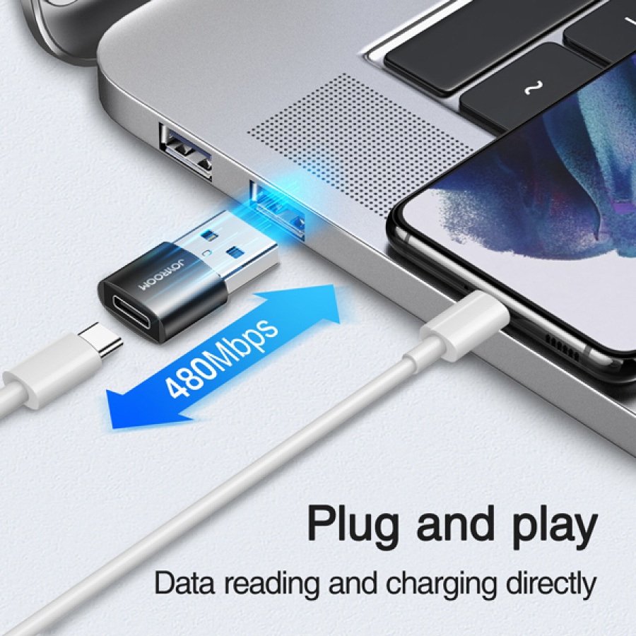 JOYROOM αντάπτορας USB σε USB USB-C S-H152, 480Mbps, μαύρος, 2τμχ - Image 2