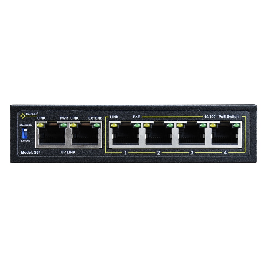 PULSAR PoE Ethernet Switch S64, 6x ports 10/100Mb/s - Image 4