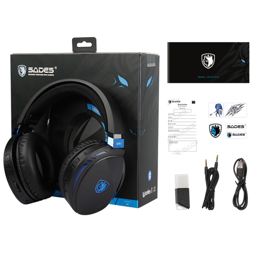 SADES gaming headset Warden I, wireless & wired. multiplatform BT, μαύρο - Image 5