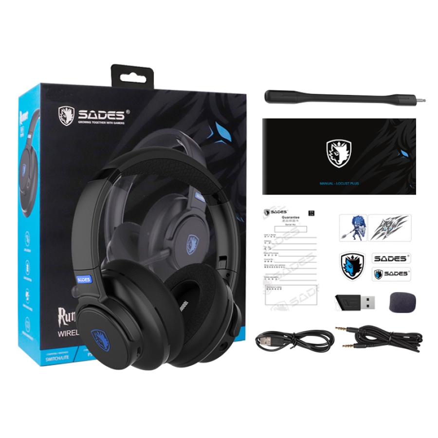 SADES gaming headset Runner, wireless & wired, multiplatform, BT, μαύρο - Image 6