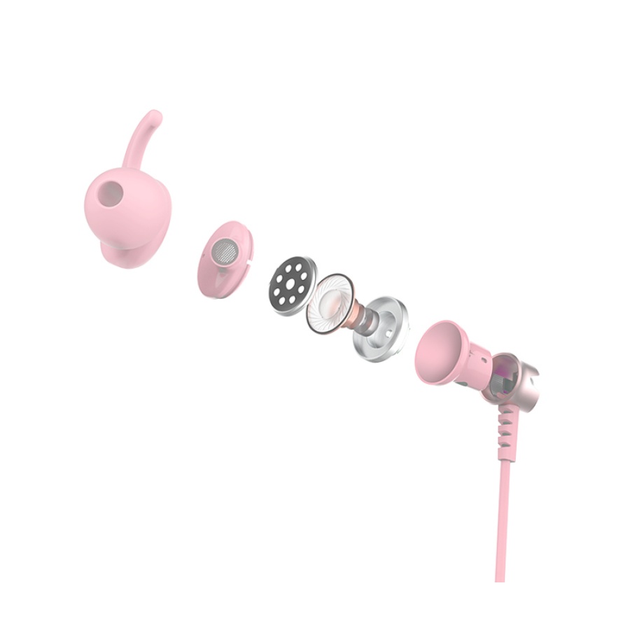 SADES gaming earphones Wings 20 με μικρόφωνο, 3.5mm, Φ12mm, 1.2m, ροζ - Image 3