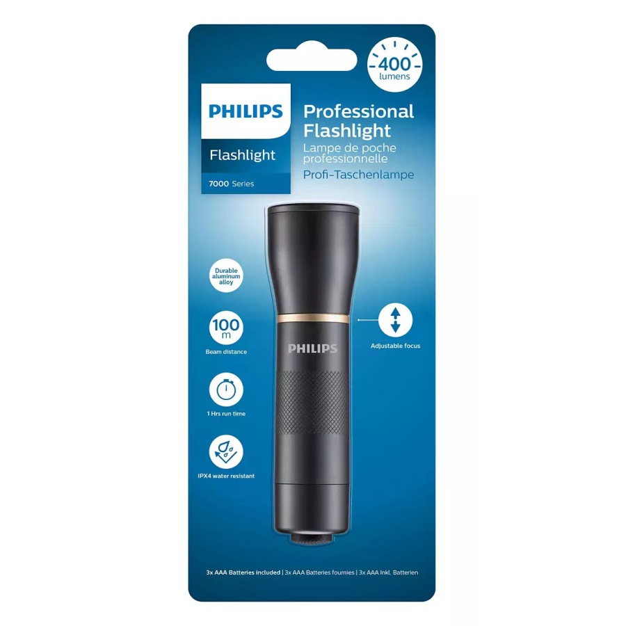 PHILIPS επαγγελματικός φακός LED SFL7000T-10, 7000 series, 400lm, μαύρος - Image 2