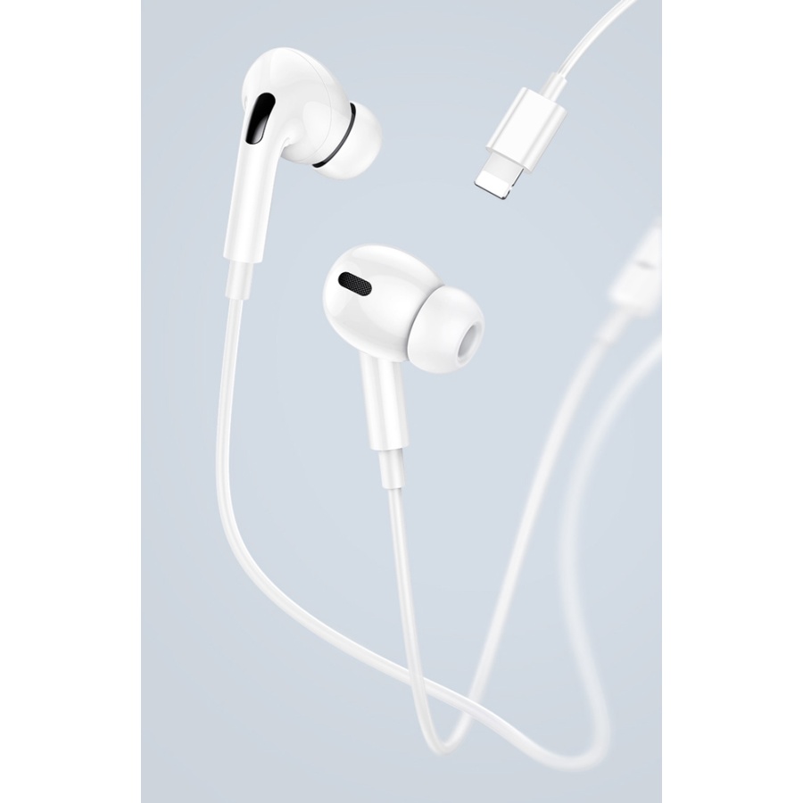 USAMS earphones με μικρόφωνο EP-41, Lightning, Φ10mm, 1.2m, λευκά - Image 5