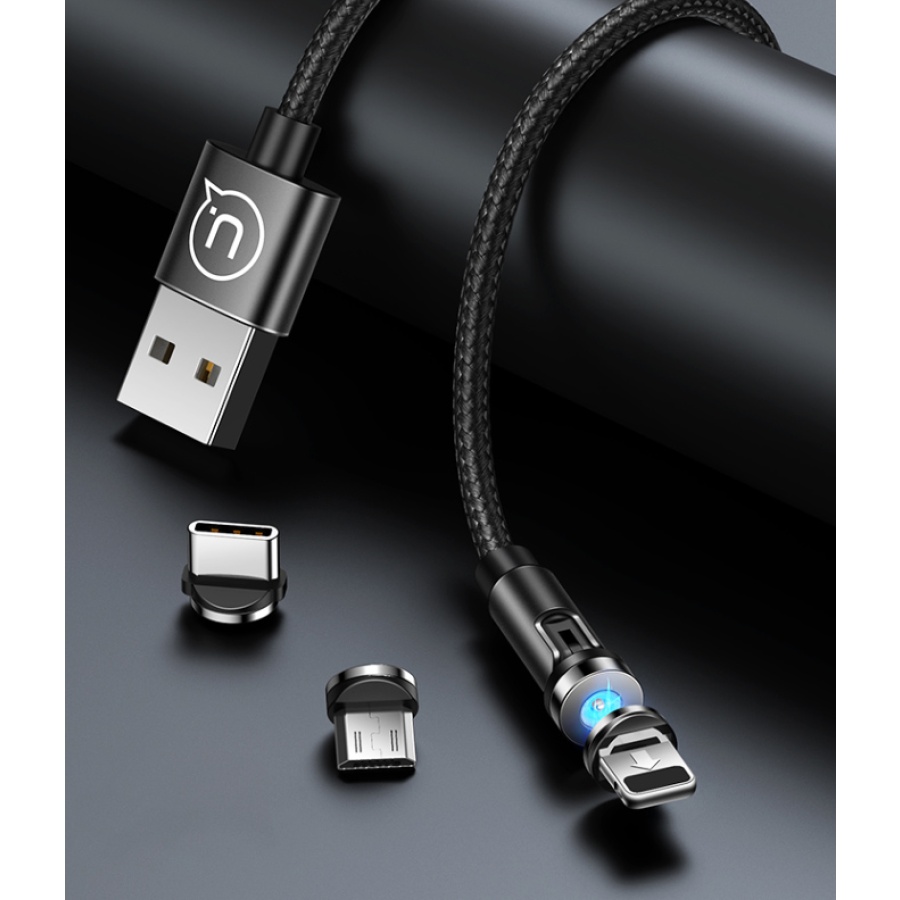 USAMS καλώδιο USB σε lightning US-SJ472, μαγνητικό, 10.5W, 1m, μαύρο - Image 4