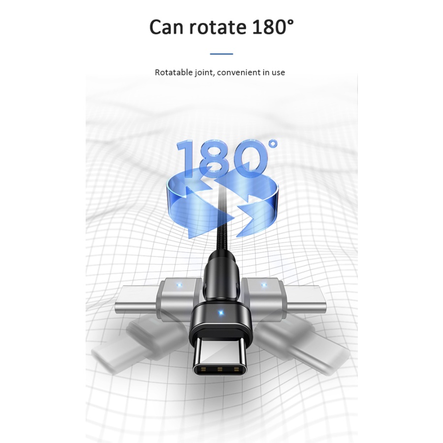 USAMS καλώδιο USB-C σε USB SJ477, περιστρεφόμενο βύσμα, 10W, 1m, πράσινο - Image 2