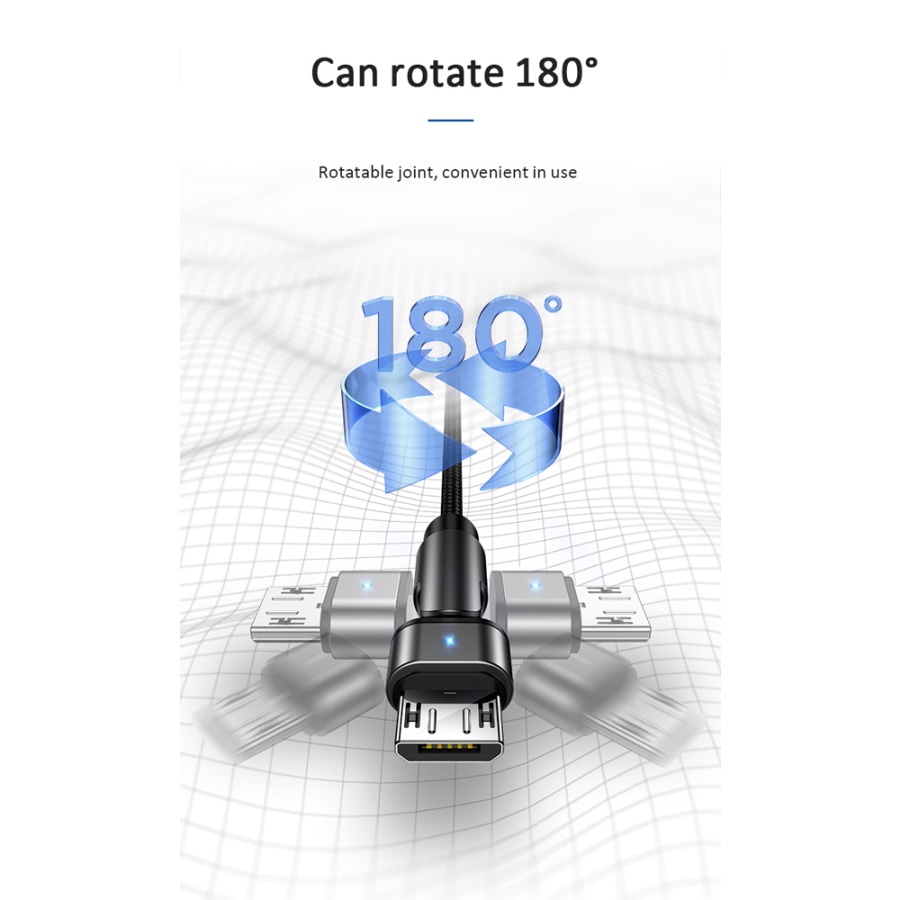 USAMS καλώδιο Micro USB σε USB SJ478, περιστρεφόμενο, 10W, 1m, πράσινο - Image 2