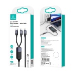 USAMS καλώδιο USB-C σε 2x USB-C US-SJ551, PD 100W, 1.2m, μαύρο - Image 3
