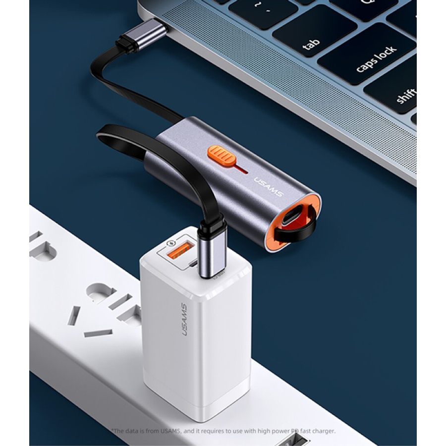 USAMS αντάπτορας USB-C σε USB-C/USB/Lightning SJ560, 60W PD, 0.3m, γκρι - Image 2