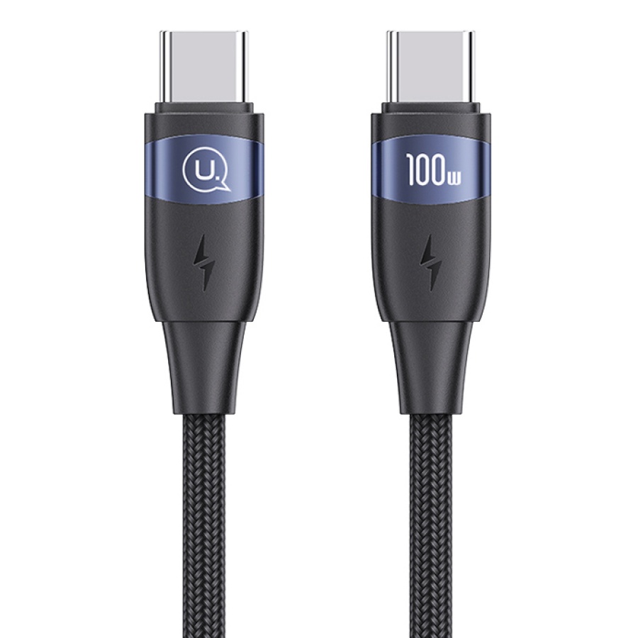 USAMS καλώδιο USB-C σε USB-C US-SJ632, 100W PD, 1.2m, μαύρο