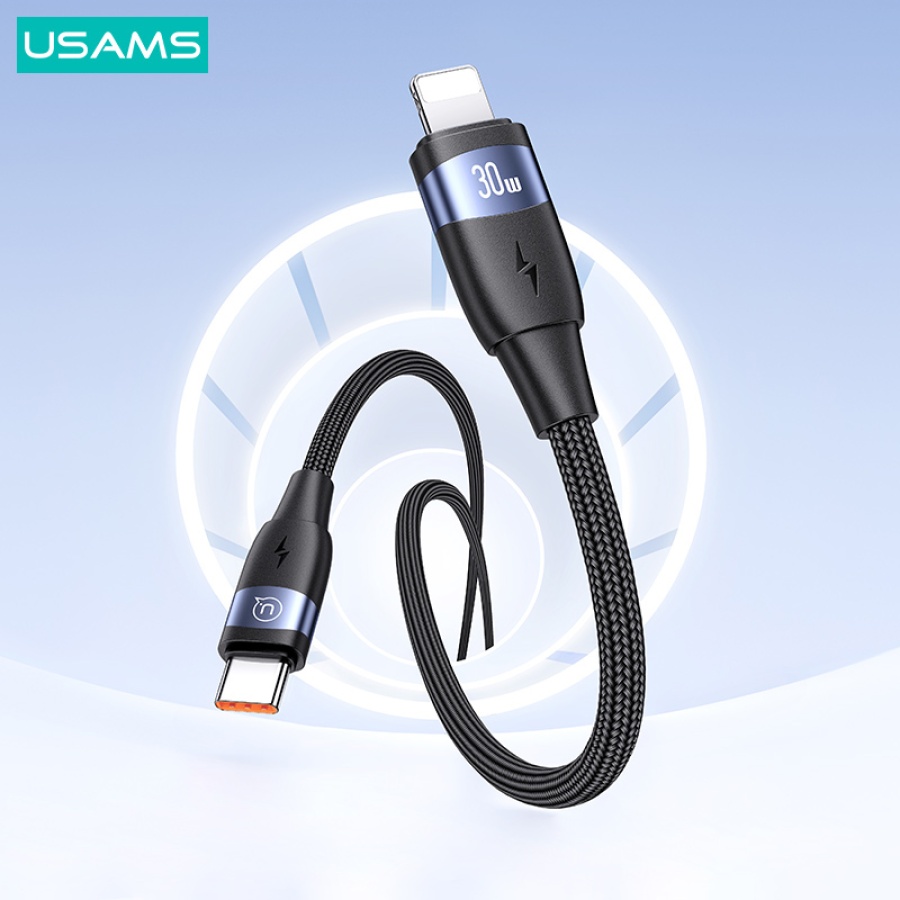 USAMS καλώδιο Lightning σε USB-C US-SJ634, 30W PD, 1.2m, μαύρο - Image 3