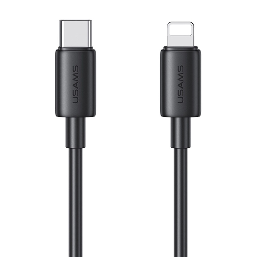 USAMS καλώδιο Lightning σε USB-C US-SJ712, 30W, 480Mbps, 1m, μαύρο