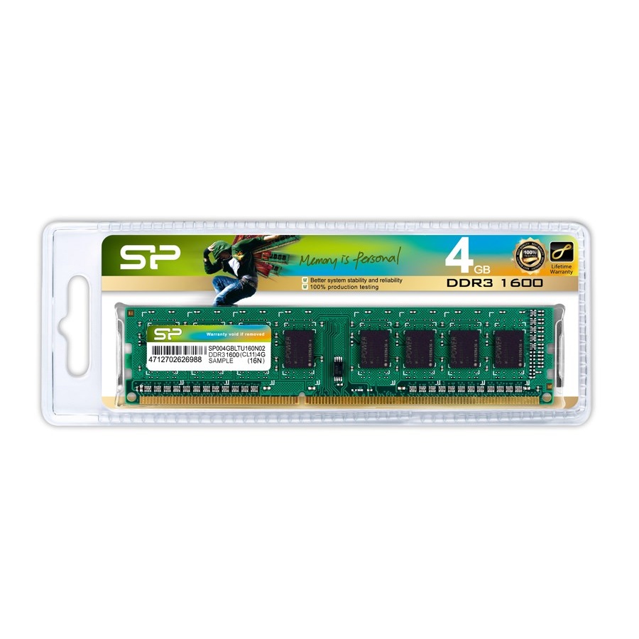 SILICON POWER μνήμη RAM DDR3, 1600MHz PC3-12800, 1.5V, 4GB - Image 2