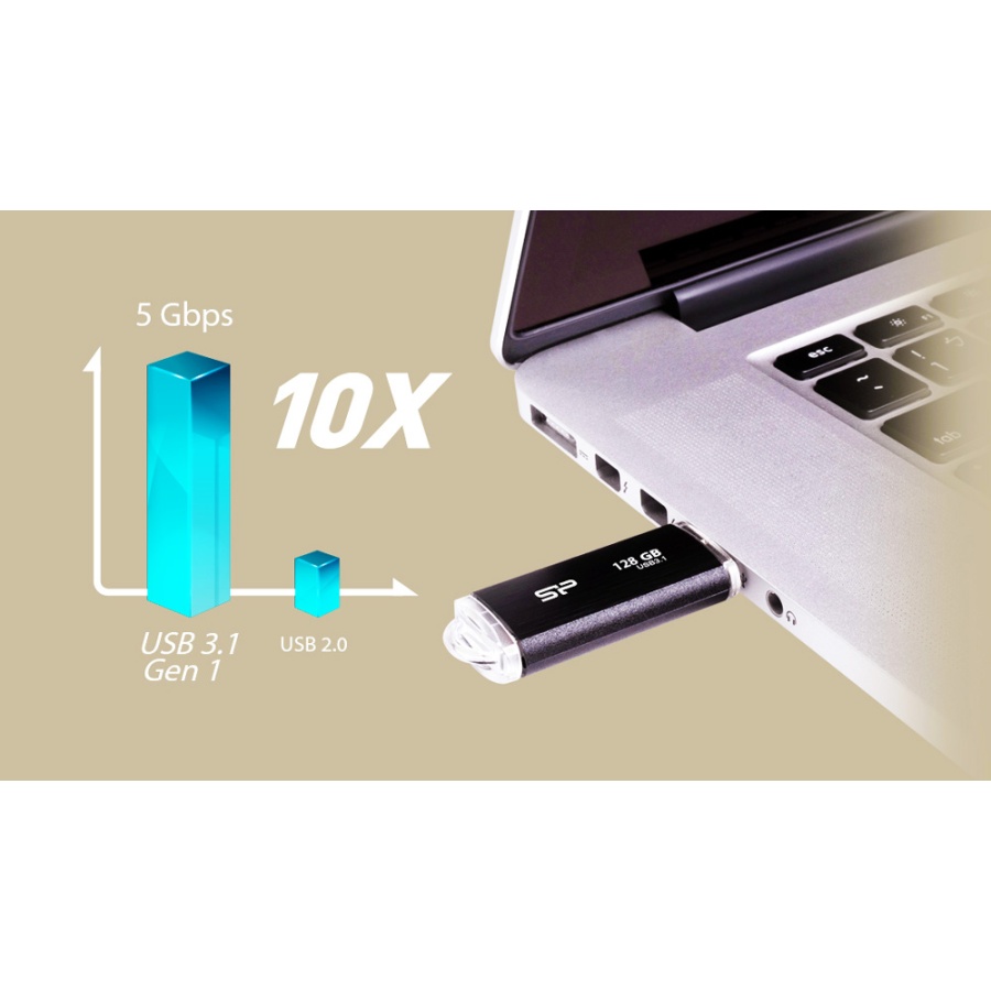 SILICON POWER USB Flash Drive Blaze B02, 16GB, USB 3.2, μαύρο - Image 2