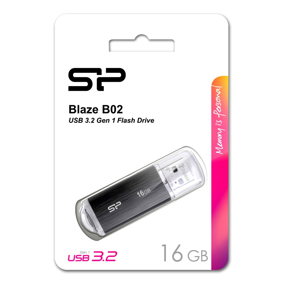 SILICON POWER USB Flash Drive Blaze B02, 16GB, USB 3.2, μαύρο - Image 3