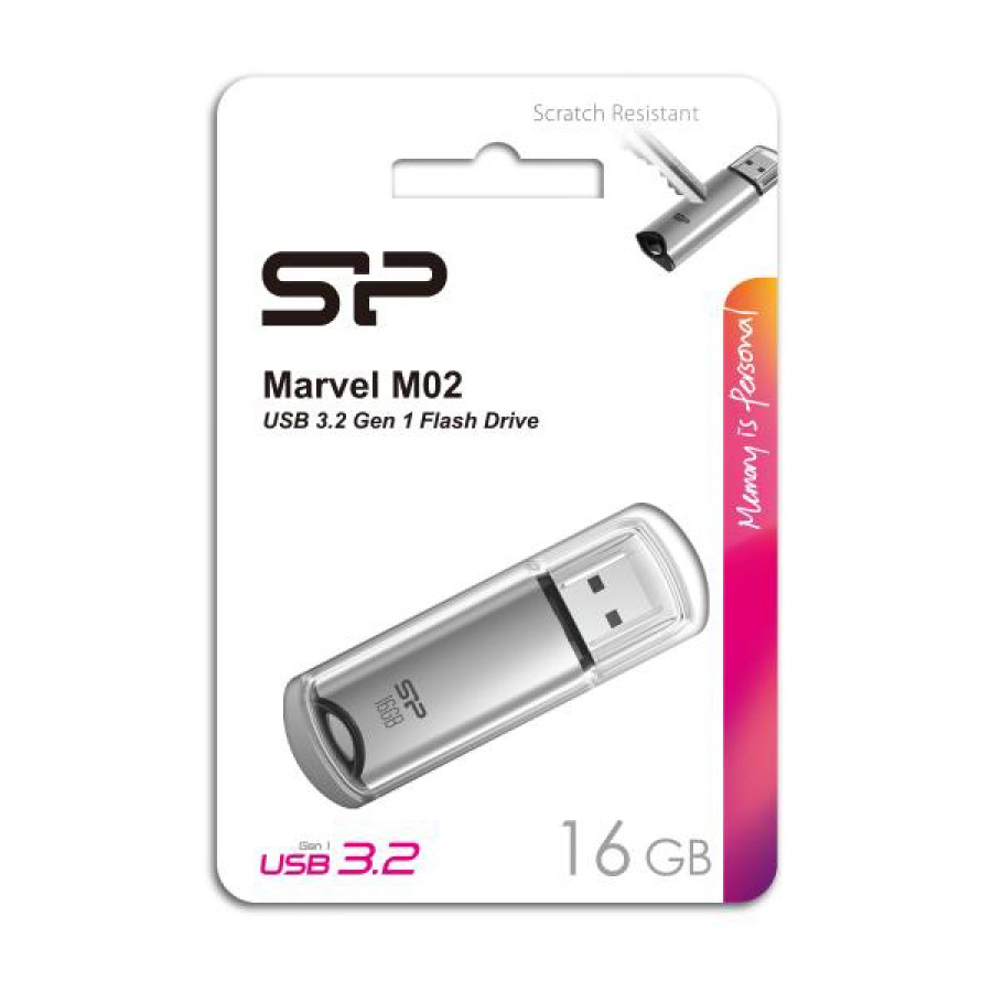 SILICON POWER USB Flash Drive Marvel M02, 16GB, USB 3.2, γκρι - Image 2