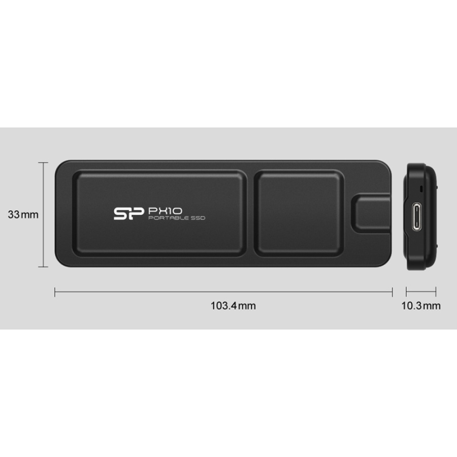 SILICON POWER εξωτερικός SSD PX10, 2TB, USB 3.2, 1050-1050MB/s, μαύρος - Image 5