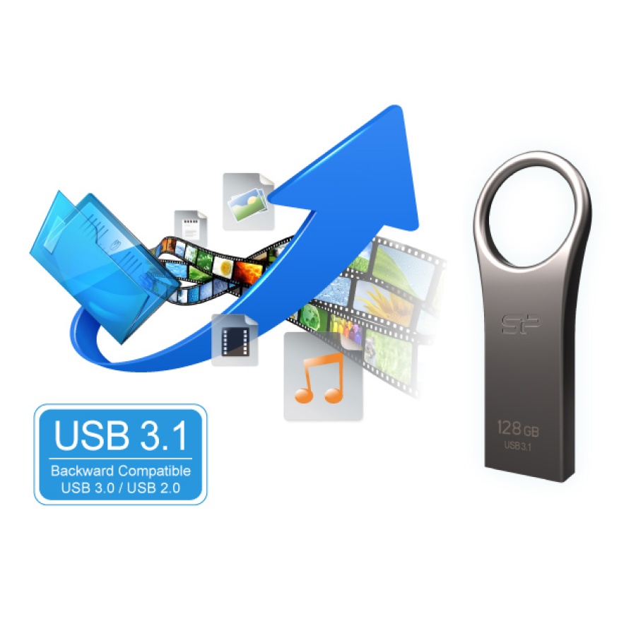 SILICON POWER USB Flash Drive Jewel 80, 32GB, USB 3.2, ασημί - Image 2