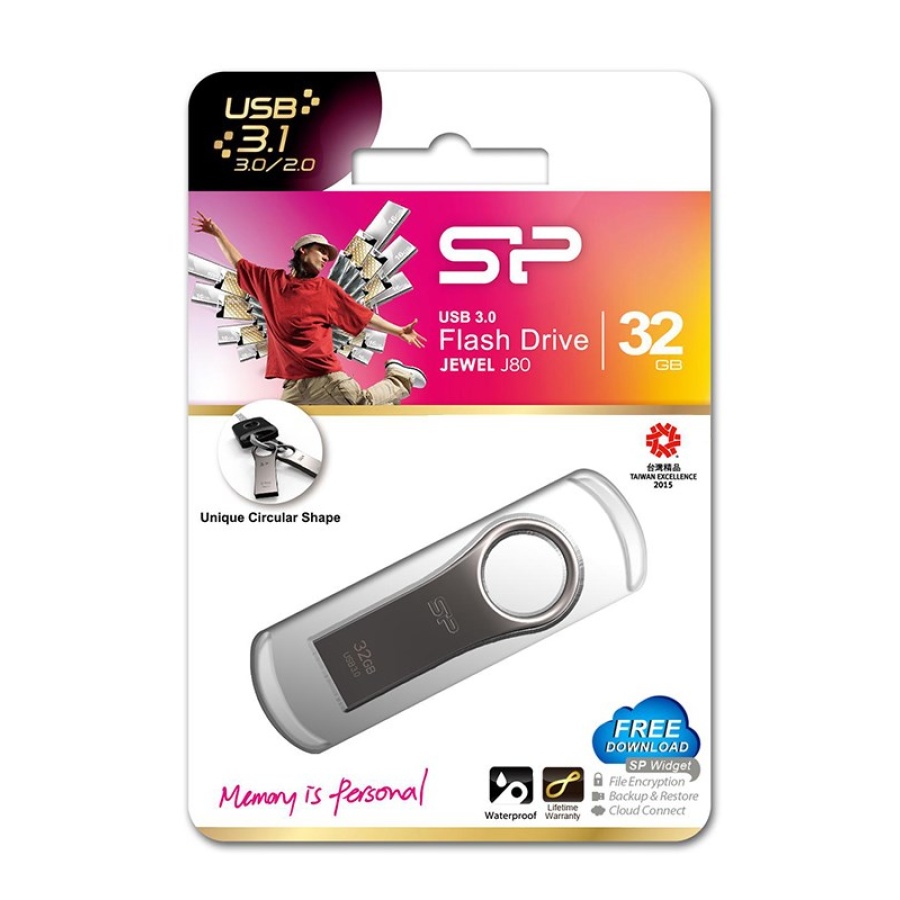 SILICON POWER USB Flash Drive Jewel 80, 32GB, USB 3.2, ασημί - Image 4