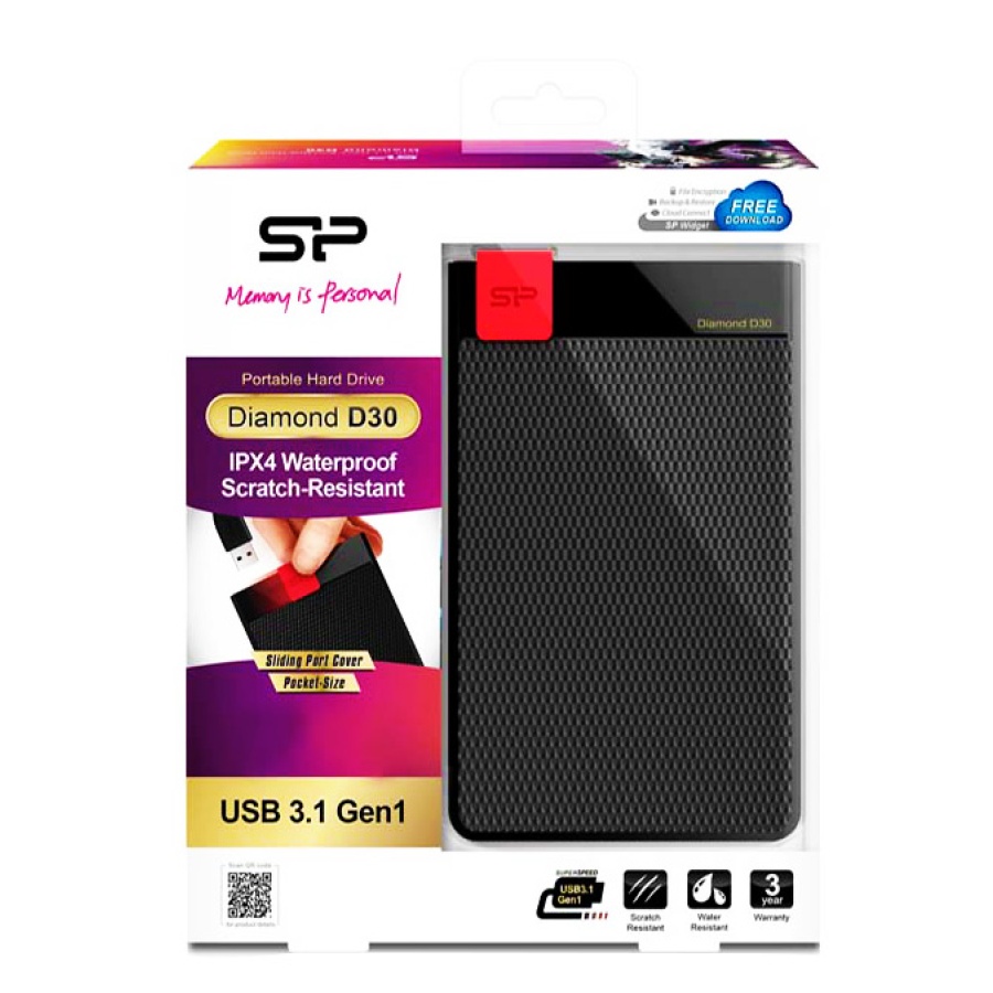 SILICON POWER Εξωτερικός HDD 4TB Diamond D30 D3L, USB 3.1, Black - Image 5