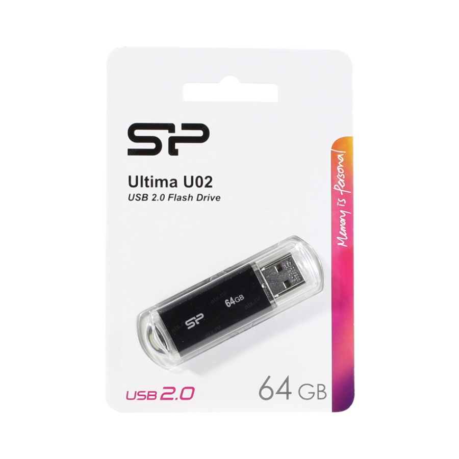 SILICON POWER USB Flash Drive Ultima U02, 64GB, USB 2.0, μαύρο - Image 3