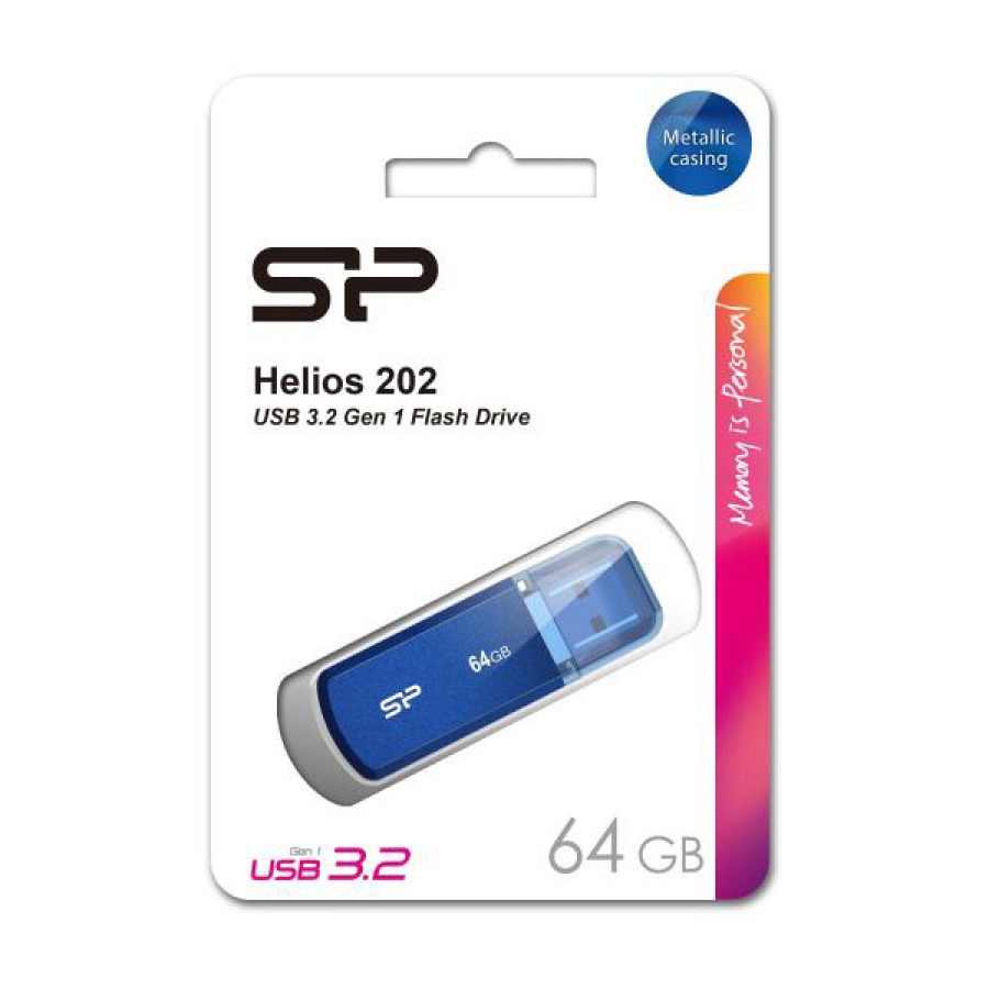 SILICON POWER USB Flash Drive Helios 202, 64GB, USB 3.2, μπλε - Image 3